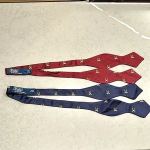 2 Polo Ralph Lauren Scimitar Sword Motif Bow Ties